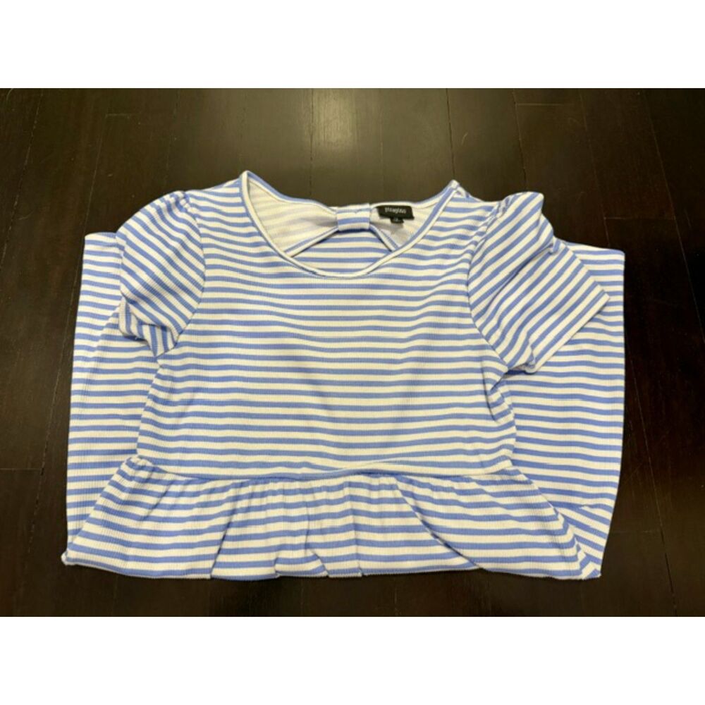 Picapino girl's size 12 blue and white striped dress